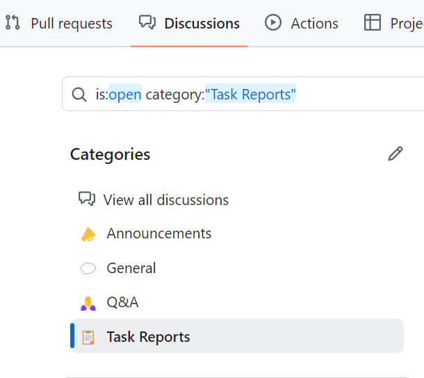 How to get to the "Task Reports" section via discussions.