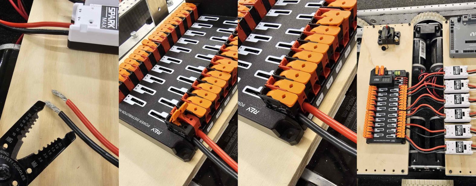 Wiring power from the PDH to motor controllers.