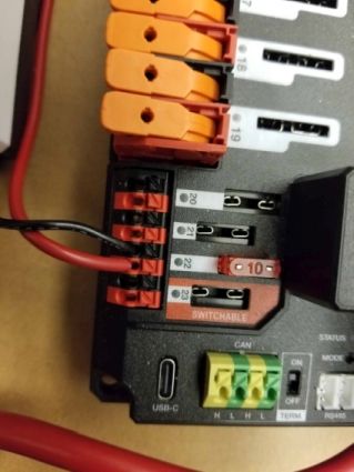 Power going into the roboRIO.