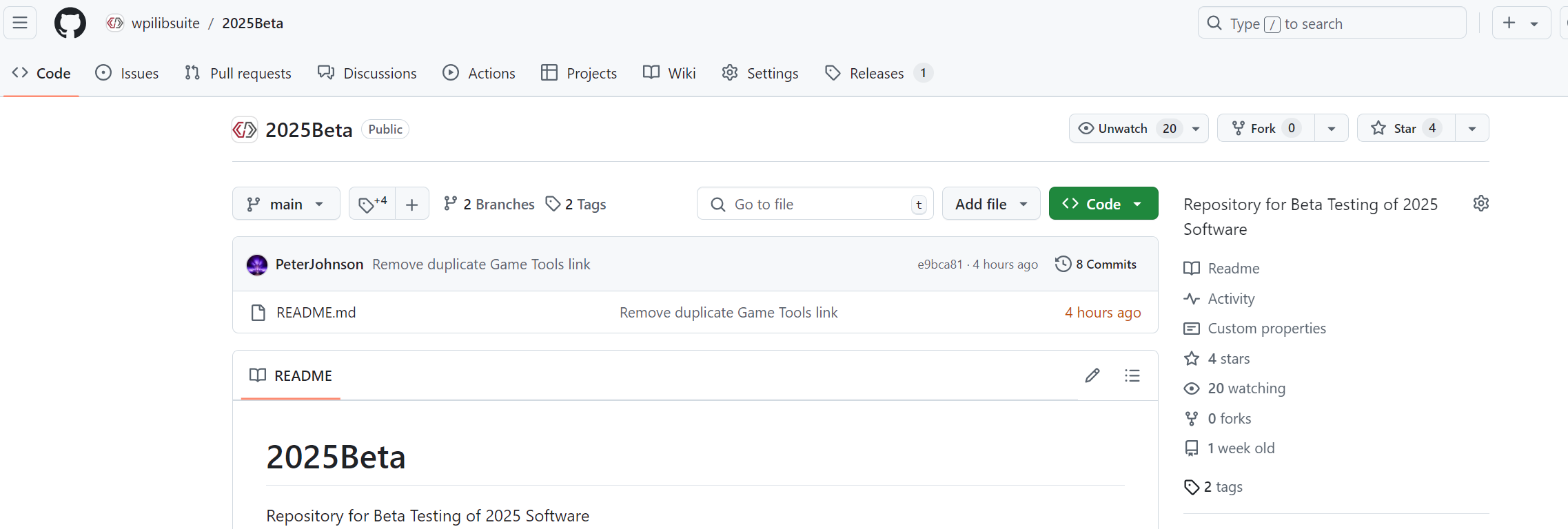 The project homepage.